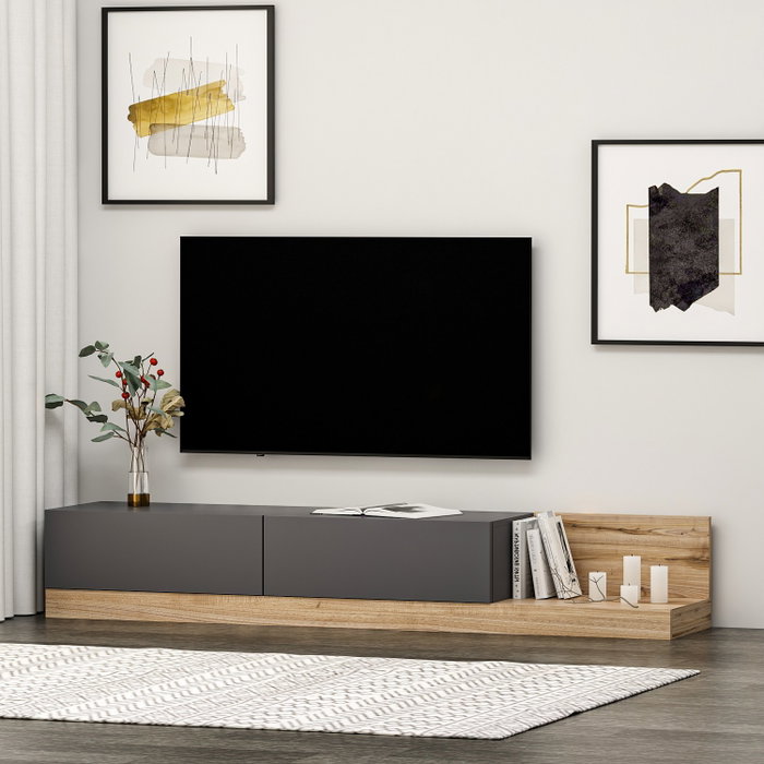 Hanah Home Soporte para TV Majör - Antracita, Nogal